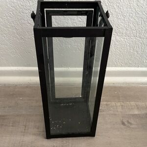 Sleek Black Glass Lantern